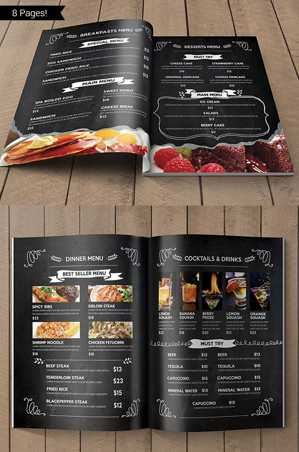 15+ MẪU MENU ĐẸP DÀNH CHO NHÀ HÀNG – KHÁCH SẠN